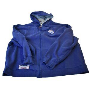 Disney Store Eeyore Embroidered Full Zip Hoodie Jacket Blue Fleece Adult XXL